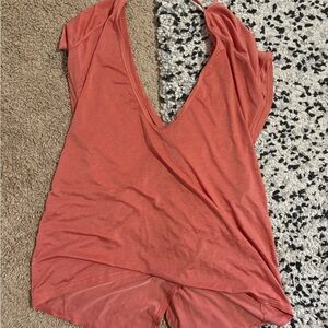 Coral V-Neck Women's Top